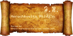 Herschkovits Milán névjegykártya
